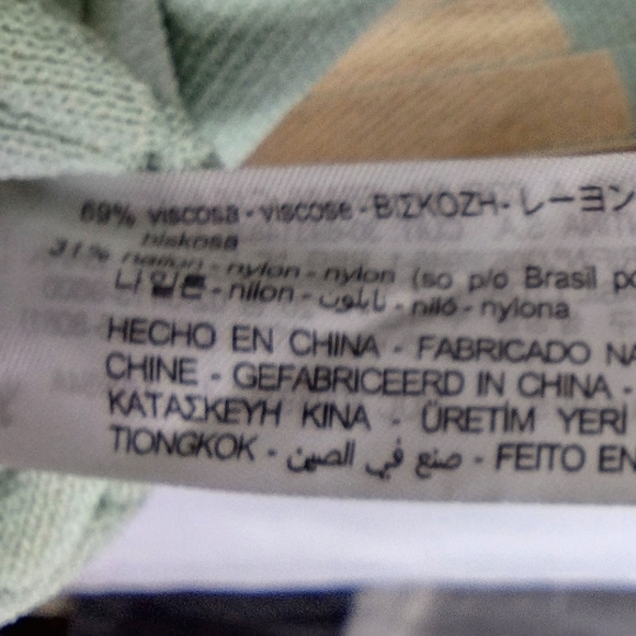 Zara Pleated Knit Crop Top Womens S Green Yellow Square Neck Boho Retro 90s Y2K - Picture 11 of 11